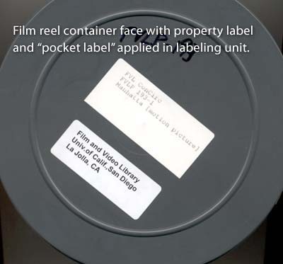 Film reel container with 