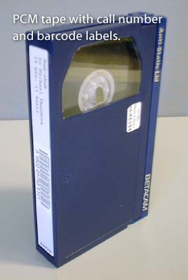 PCM cassette with labels