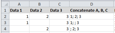 Excel: concat unwanted delimiters