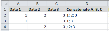 Excel: if the first column cell is empty, you get a leading delimiter