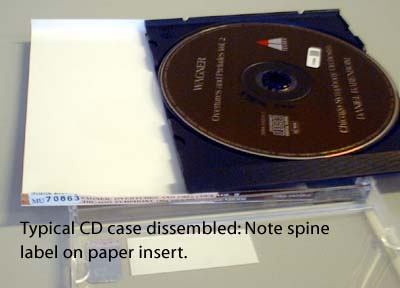 Typical CD case dissembled